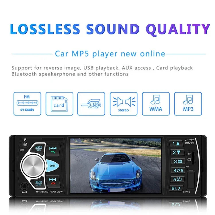 SWM-4022D HD 4.1인치 12V 범용 차량 라디오 수신기 MP5 플레이어, FM 및 블루투스 및 TF 카드 지원 리모컨 포함, SWM-4022D