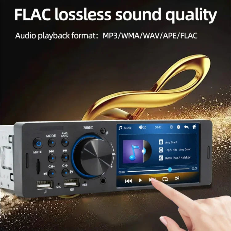 SWM-7805C 4.1인치 터치 스크린 범용 자동차 라디오 수신기 MP5 플레이어, FM & 블루투스 & TF 카드 지원, 원격 제어 포함, SWM-7805C