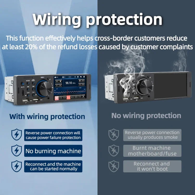 SWM-7805C 4.1인치 터치 스크린 범용 자동차 라디오 수신기 MP5 플레이어, FM & 블루투스 & TF 카드 지원, 원격 제어 포함, SWM-7805C