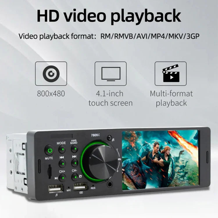 SWM-7805C 4.1인치 터치 스크린 범용 자동차 라디오 수신기 MP5 플레이어, FM & 블루투스 & TF 카드 지원, 원격 제어 포함, SWM-7805C
