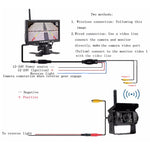 PZ607-W Wireless Vehicle Truck Backup Camera and Monitor Infrared Night Vision Rear View Camera with 7 inch HD Monitor for RV Trailer, PZ607-W