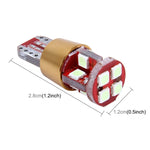 2개 세트 T10 3W 일정 전류 차량용 클리어런스 라이트 12 SMD-3030 램프 포함, DC 9-18V, 12 SMD-3030 램프