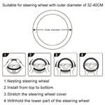 Crocodile Texture Universal Rubber Car Steering Wheel Cover For 34-48cm Wheel