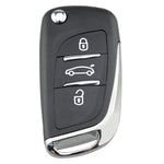 For PEUGEOT Car Keys Replacement 3 Buttons Car Key Case with Grooved and Holder, 3 Buttons with Grooved
