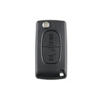 For PEUGEOT 2 Buttons ASK Signal Intelligent Remote Control Car Key with Integrated Chip & Battery & Holder, without Grooved, Frequency: 433MHz, 2 Buttons without Grooved