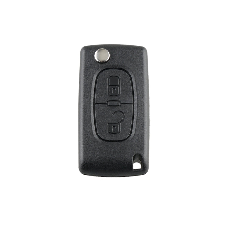 For PEUGEOT 2 Buttons ASK Signal Intelligent Remote Control Car Key with Integrated Chip & Battery & Holder, without Grooved, Frequency: 433MHz, 2 Buttons without Grooved