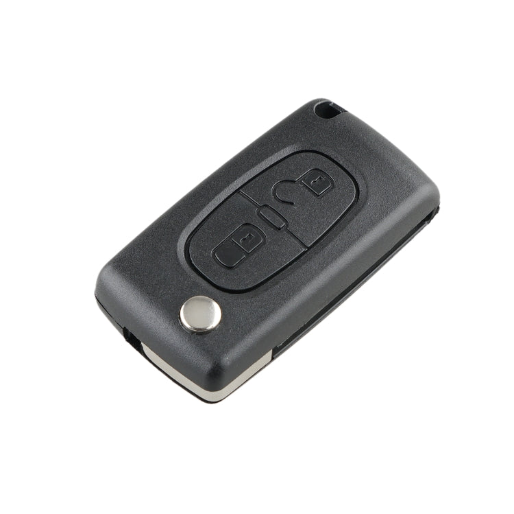 For PEUGEOT 2 Buttons ASK Signal Intelligent Remote Control Car Key with Integrated Chip & Battery & Holder, without Grooved, Frequency: 433MHz, 2 Buttons without Grooved