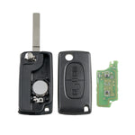 For PEUGEOT 2 Buttons ASK Signal Intelligent Remote Control Car Key with Integrated Chip & Battery & Holder, without Grooved, Frequency: 433MHz, 2 Buttons without Grooved