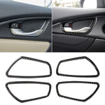 4 PCS Car Carbon Fiber Door Inner Wrist Frame Decorative Sticker for Honda Tenth Generation Civic 2016-2019, Door Inner Wrist Frame