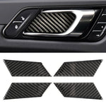 4 PCS Carbon Fiber Car Inner Door Bowl Decorative Sticker for Porsche Macan, Inner Door Bowl