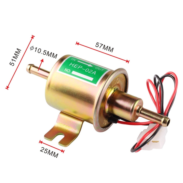 HEP-02A Universal Car 12V Fuel Pump Inline Low Pressure Electric Fuel Pump, 12V (Gold), 12V (Silver)