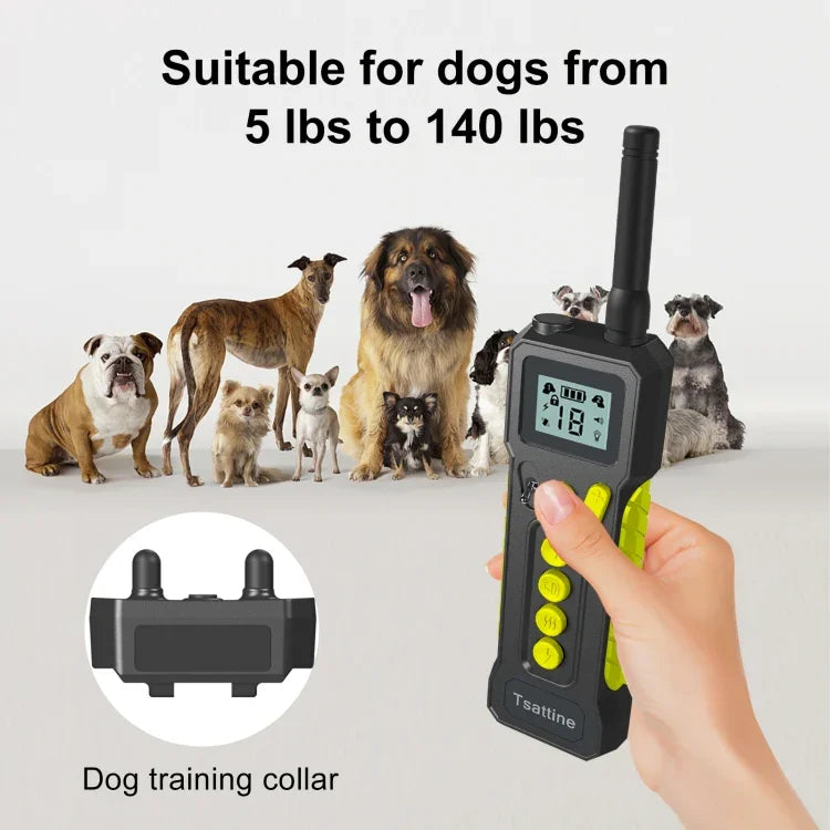 Tsattine T10 IP68 방수 2000피트 개 훈련 장치 LCD 라이트 포함, T10