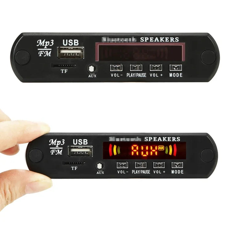 자동차 12V 2x3W 오디오 MP3 플레이어 디코더 보드 FM 라디오 TF USB 3.5mm AUX, 블루투스 / 통화 녹음 기능 / 파워 앰프 / 원격 제어 포함, 12V