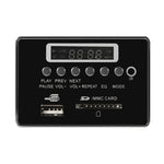 자동차 5V 오디오 MP3 플레이어 디코더 보드 FM 라디오 SD 카드 USB AUX, 블루투스 / 리모컨 포함, 5V (실버 그레이), 5V