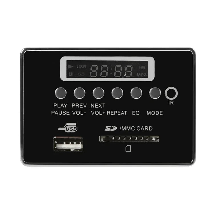 자동차 12V 오디오 MP3 플레이어 디코더 보드 FM 라디오 SD 카드 USB AUX, 블루투스 / 리모컨 포함, 12V, 12V (실버 그레이)