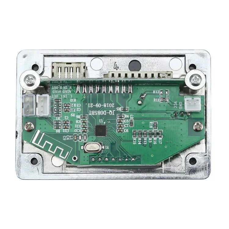 자동차 12V 오디오 MP3 플레이어 디코더 보드 FM 라디오 SD 카드 USB AUX, 블루투스 / 리모컨 포함, 12V, 12V (실버 그레이)