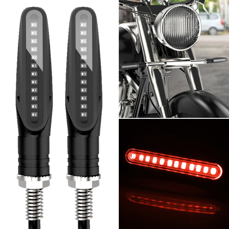 2 PCS D12V / 1W Motorcycle LED Waterproof Side Lights Turn Signal Light, Turn Light (Red Light)
