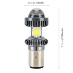BA20D DC9-18V / 4.7W (H)2.2W(L) / 6000K / 500LM Motorcycle LED Headlight with COB Lamp Beads, BA20D