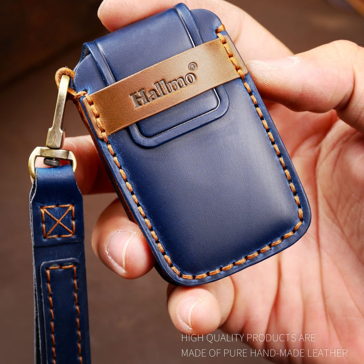 Hallmo Car Cowhide Leather Key Protective Cover Key Case for Land Rover Discovery 5 A Style, For Land Rover Discovery 5 A Style