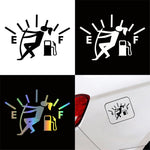 Female Pull Fuel Tank Pointer To Full Hellaflush Reflective Vinyl Car Sticker, Female (Black), Female (Colour)