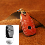For Mercedes-Benz New Style Car Cowhide Leather Key Protective Cover Key Case, For Mercedes-Benz New Style