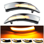 1 Pair For Ford Fiesta 2008-2017 Car Dynamic LED Turn Signal Light Rearview Mirror Flasher Water Blinker, For Ford Fiesta 2008-2017 (Transparent Black)