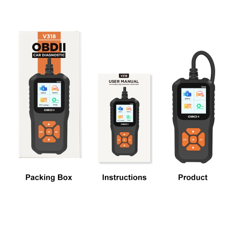 V318 Car OBD2 Color Screen Diagnostic Tool Code Reader, V318