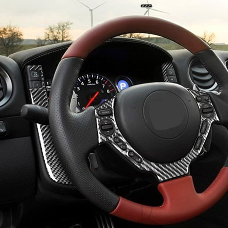 3 PCS Car Carbon Fiber Dashboard Steering Wheel Buttons Decorative Sticker for Nissan GTR R35 2008-2016, Left and Right Drive Universal, Dashboard Steering Wheel Buttons