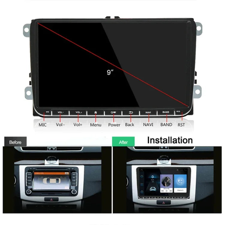 CKVW92 HD 9인치 2 Din 안드로이드 6.0 차량 MP5 플레이어 GPS 내비게이션 멀티미디어 플레이어 블루투스 스테레오 라디오 폭스바겐용, FM 및 미러 링크 지원, 유럽 지도 버전, 유럽 지도 버전