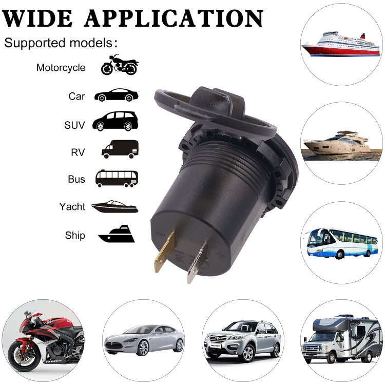 Universal Car Dual Port USB Charger Power Outlet Adapter 4.2A 5V IP66 with LED Digital Voltmeter + 60cm Cable, 4.2A Voltmeter + 60cm Cable(Green Light), 4.2A Voltmeter + 60cm Cable(Red Light)