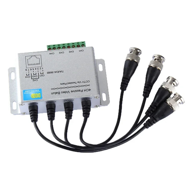 HD204A-F HD-CVI/TVI/AHD CCTV 4채널 UTP 수동 비디오 발룬, HD204A-F