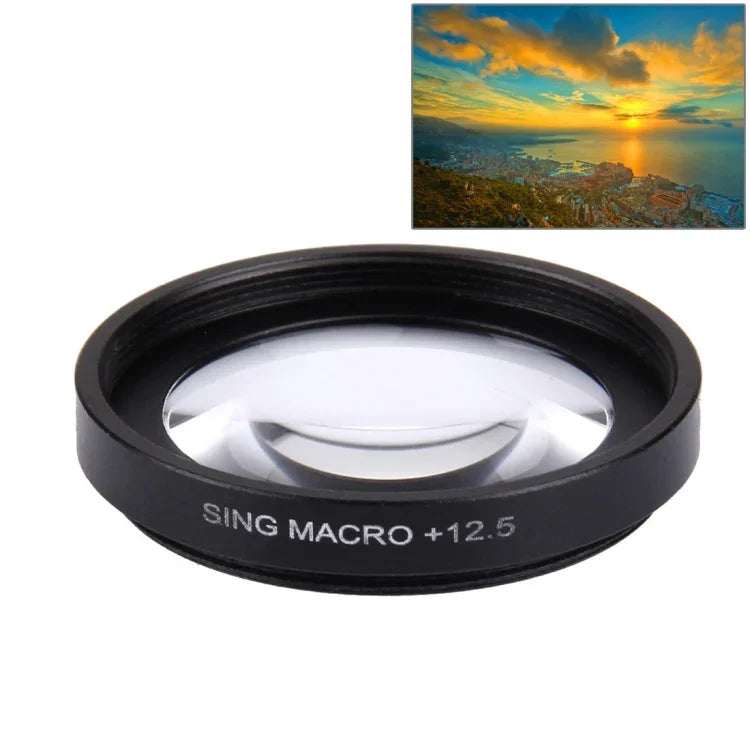 JUNESTAR 전문 37mm 12.5X 매크로 렌즈 필터 + 렌즈 보호 캡 GoPro 및 샤오미 샤오이 Yi 스포츠 액션 카메라용, 12.5X 매크로 렌즈