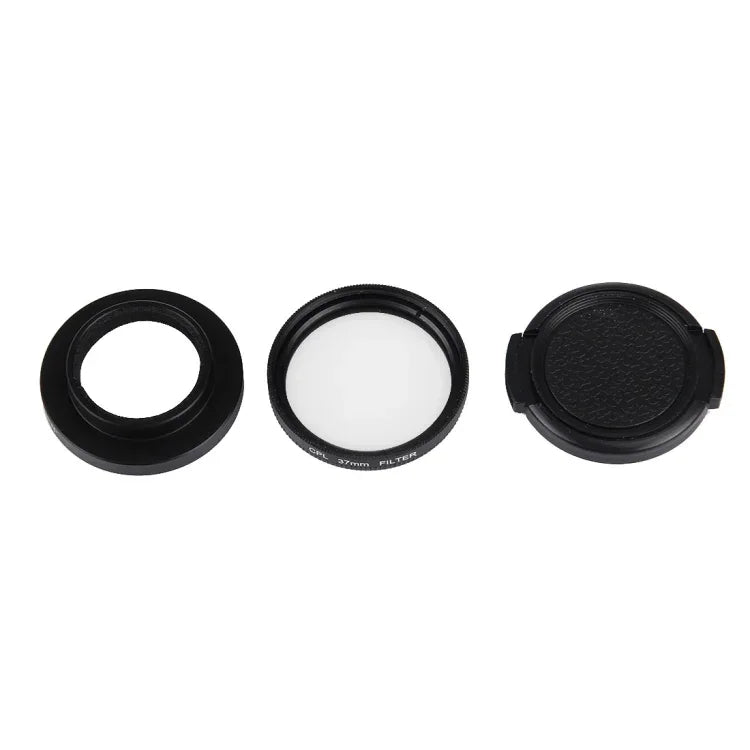 JUNESTAR 샤오미 샤오이 Yi II 4K 스포츠 액션 카메라 전문 37mm CPL 필터 + 렌즈 보호 캡, CPL 필터+렌즈 캡