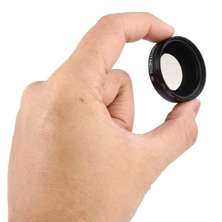 JUNESTAR 샤오미 샤오이 Yi II 4K 스포츠 액션 카메라 전문 37mm CPL 필터 + 렌즈 보호 캡, CPL 필터+렌즈 캡