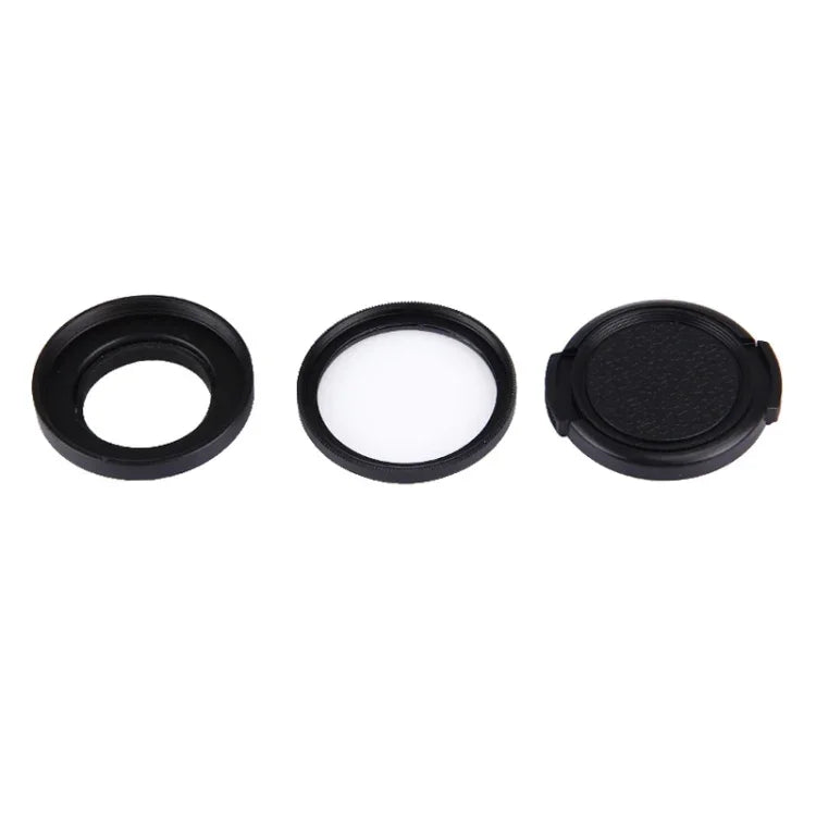JUNESTAR 샤오미 샤오이 Yi II 4K 스포츠 액션 카메라 전문 37mm UV 필터 + 렌즈 보호 캡, UV 필터+렌즈 캡