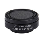 JUNESTAR 샤오미 샤오이 Yi II 4K 스포츠 액션 카메라 전문 37mm UV 필터 + 렌즈 보호 캡, UV 필터+렌즈 캡