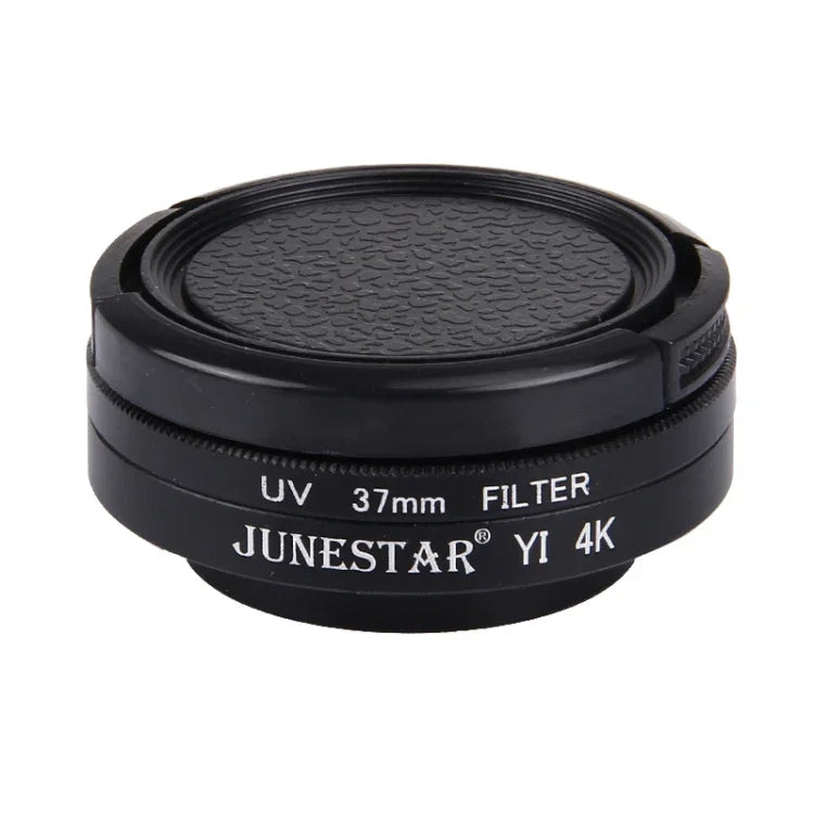 JUNESTAR 샤오미 샤오이 Yi II 4K 스포츠 액션 카메라 전문 37mm UV 필터 + 렌즈 보호 캡, UV 필터+렌즈 캡