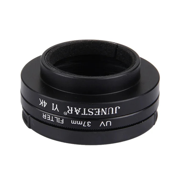 JUNESTAR 샤오미 샤오이 Yi II 4K 스포츠 액션 카메라 전문 37mm UV 필터 + 렌즈 보호 캡, UV 필터+렌즈 캡