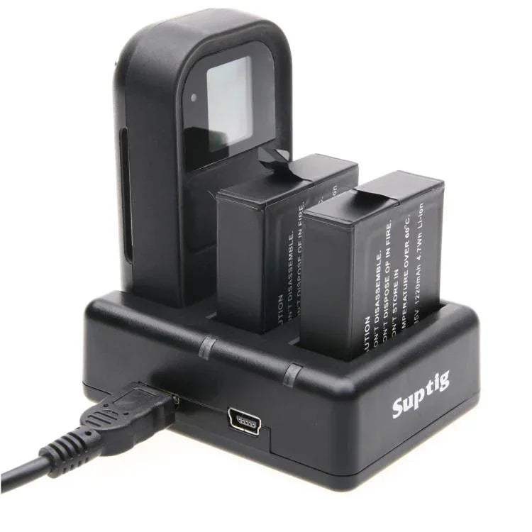GoPro HERO7 Black /6 /5 (AHDBT-501)용 듀얼 배터리 충전기 + 리모컨 충전기 USB 케이블 포함, 배터리 미포함, 배터리+리모컨 충전기