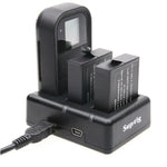 GoPro HERO7 Black /6 /5 (AHDBT-501)용 듀얼 배터리 충전기 + 리모컨 충전기 USB 케이블 포함, 배터리 미포함, 배터리+리모컨 충전기