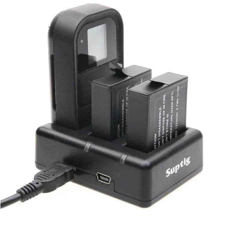 GoPro HERO7 Black /6 /5 (AHDBT-501)용 듀얼 배터리 충전기 + 리모컨 충전기 USB 케이블 포함, 배터리 미포함, 배터리+리모컨 충전기