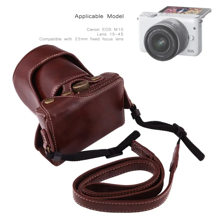 캐논 EOS M10용 스트랩 포함 전신 카메라 PU 가죽 케이스 가방, EOS M10용