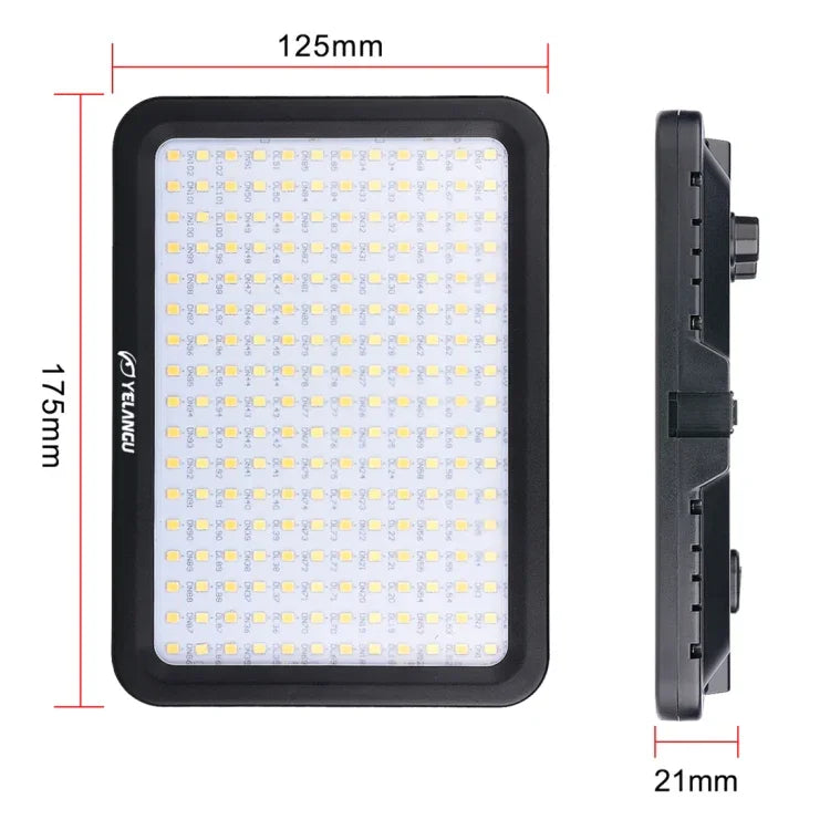 YELANGU YLG0504B 204 LED 1000LM 3300-5600K 무극성 조광 스튜디오 라이트 비디오 & 사진 조명, 캐논, 니콘, DSLR 카메라용, 204 LED