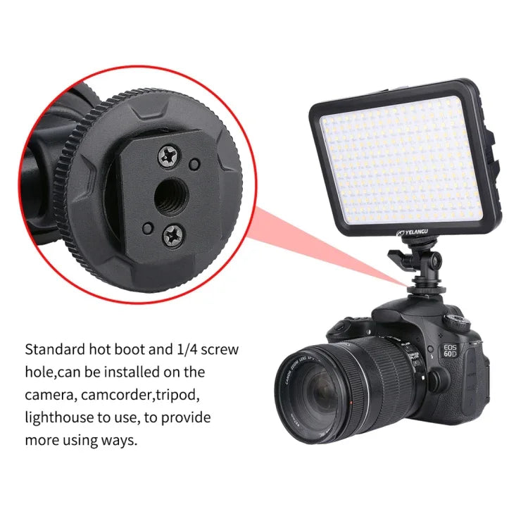 YELANGU YLG0504B 204 LED 1000LM 3300-5600K 무극성 조광 스튜디오 라이트 비디오 & 사진 조명, 캐논, 니콘, DSLR 카메라용, 204 LED
