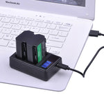 소니 NP-FZ100 배터리용 USB 포트가 있는 듀얼 채널 디지털 LCD 디스플레이 배터리 충전기, 소니 A9 (ILCE-9) 호환, 듀얼 NP-FZ100 배터리