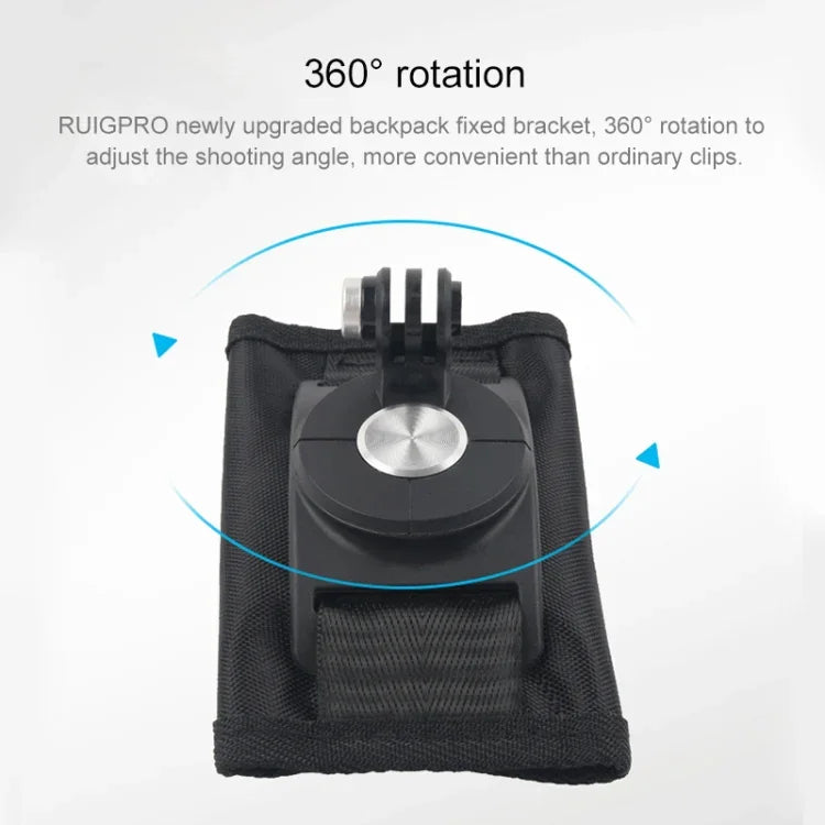 360도 회전 퀵 릴리즈 스트랩 마운트 숄더 백팩 마운트 GoPro, Insta360, DJI 및 기타 액션 카메라용
