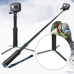 휴대용 접이식 삼각대 홀더 셀피 모노포드 스틱 GoPro, Insta360, DJI 및 기타 액션 카메라용, 길이: 23.5-81cm, RUIGPRO