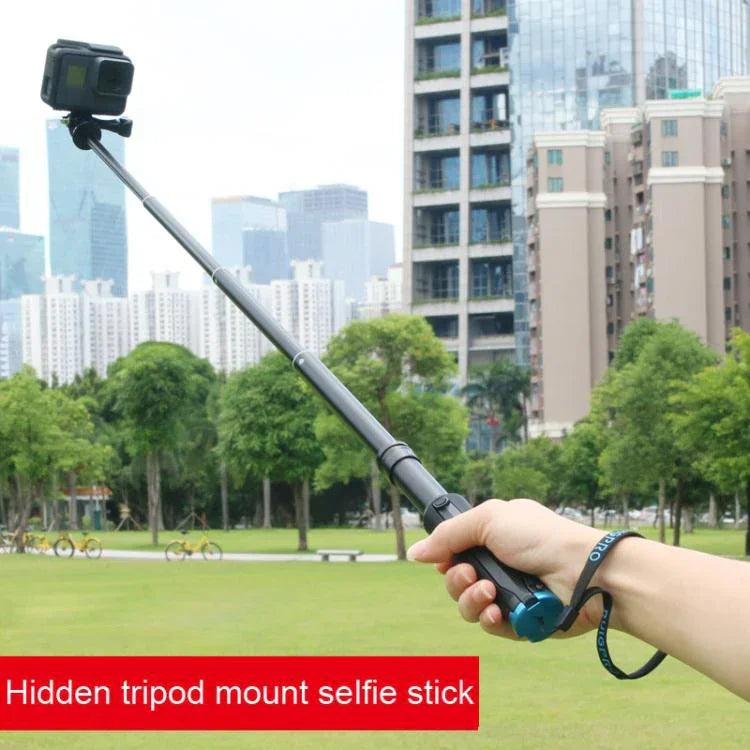 휴대용 접이식 삼각대 홀더 셀피 모노포드 스틱 GoPro, Insta360, DJI 및 기타 액션 카메라용, 길이: 23.5-81cm, RUIGPRO