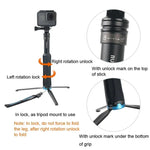 휴대용 접이식 삼각대 홀더 셀피 모노포드 스틱 GoPro, Insta360, DJI 및 기타 액션 카메라용, 길이: 23.5-81cm, RUIGPRO