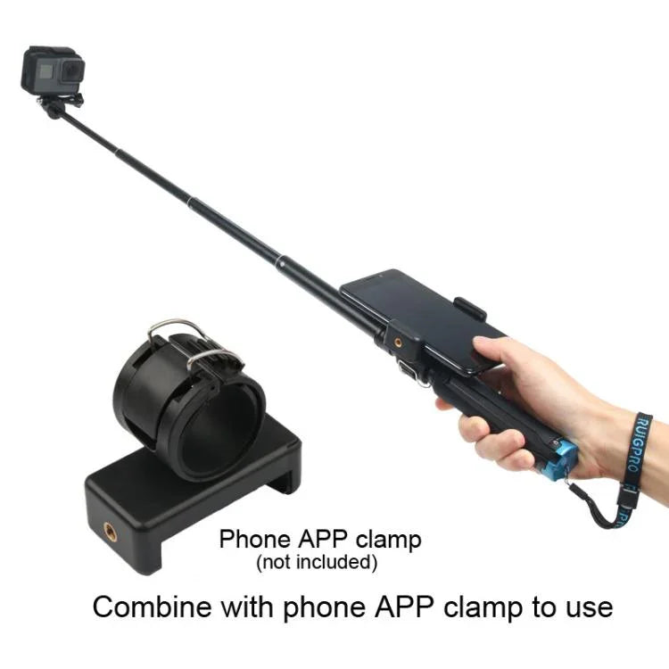 휴대용 접이식 삼각대 홀더 셀피 모노포드 스틱 GoPro, Insta360, DJI 및 기타 액션 카메라용, 길이: 23.5-81cm, RUIGPRO